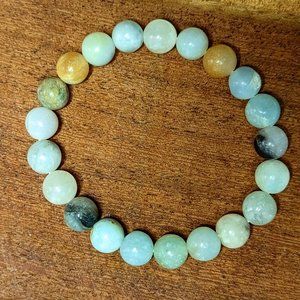 AmanzoniteBeads Bracelets For Women Men Stretch 8MM 6.5 inches